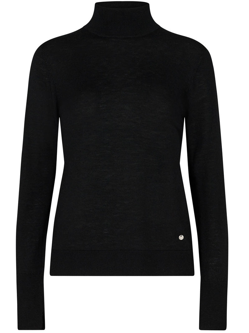 Mos Mosh Relena Highneck knit poolopusero Black