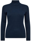 Mos Mosh Relena Rib Lux Rollneck Knit Pageant Blue