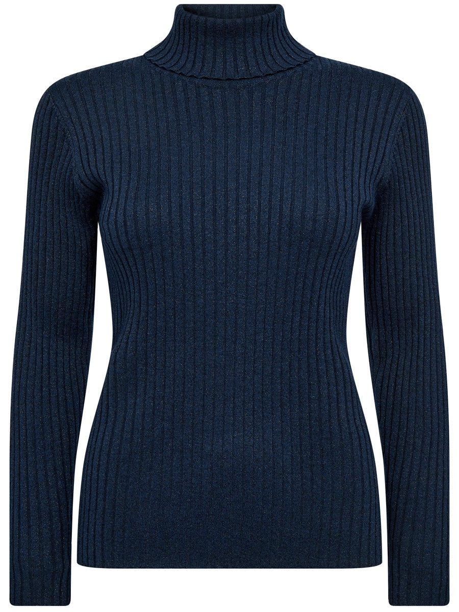 Mos Mosh Relena Rib Lux Rollneck Knit Pageant Blue