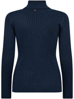 Mos Mosh Relena Rib Lux Rollneck Knit Pageant Blue