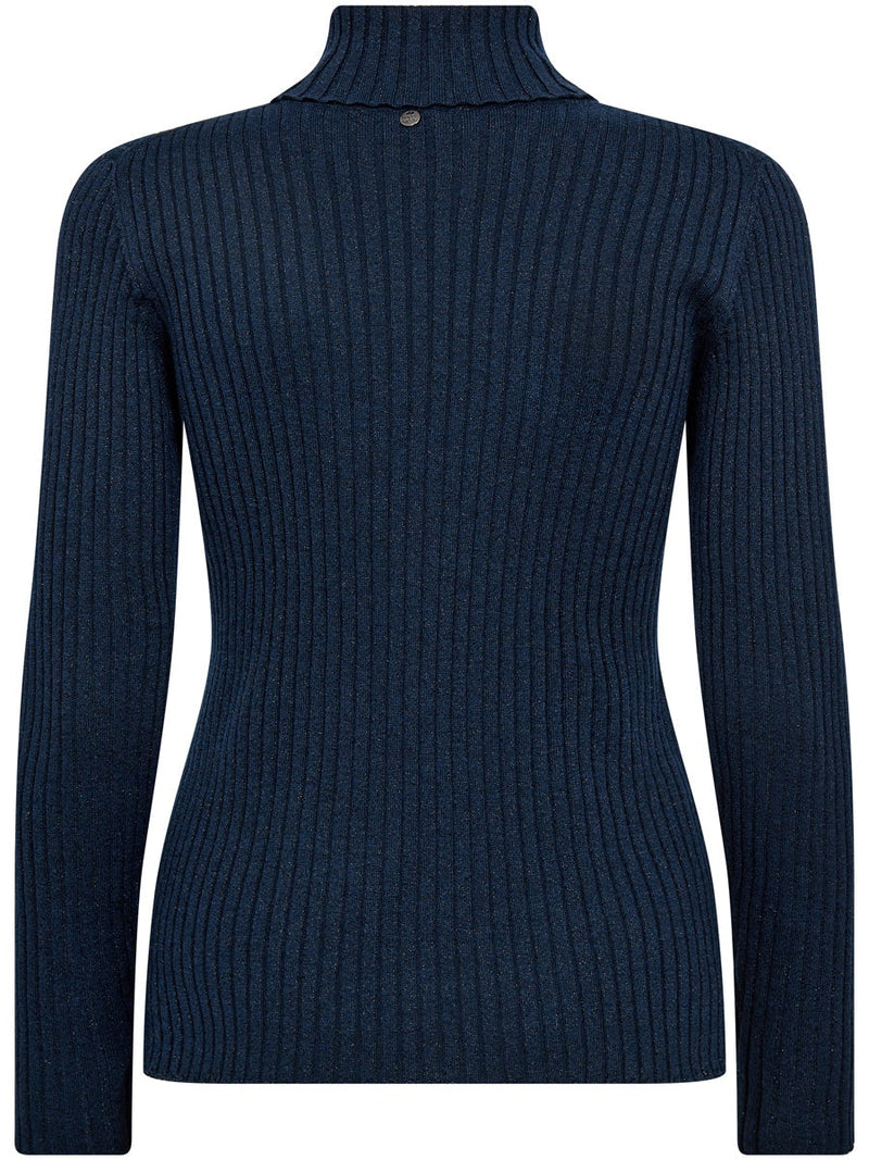 Mos Mosh Relena Rib Lux Rollneck Knit Pageant Blue