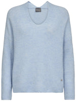 Mos Mosh Thora V-Neck Knit Cashmere Blue