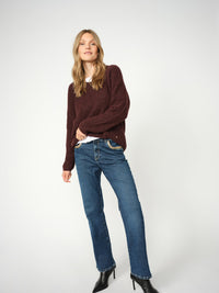 Mos Mosh Thora V-Neck Neule Viininpunainen