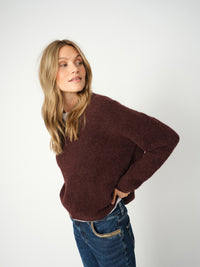 Mos Mosh Thora V-Neck Neule Viininpunainen