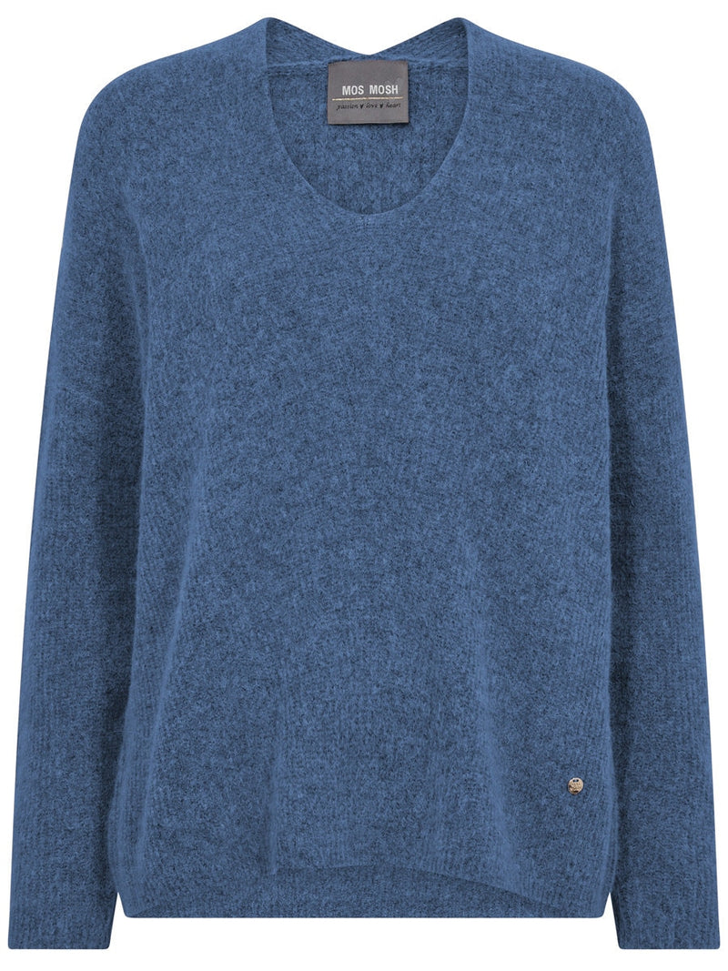 Mos Mosh Thora V-Neck Knit Quiet Harbour