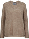 Mos Mosh Thora V-neck Knit Roasted Cashew