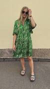 Green animal print dress