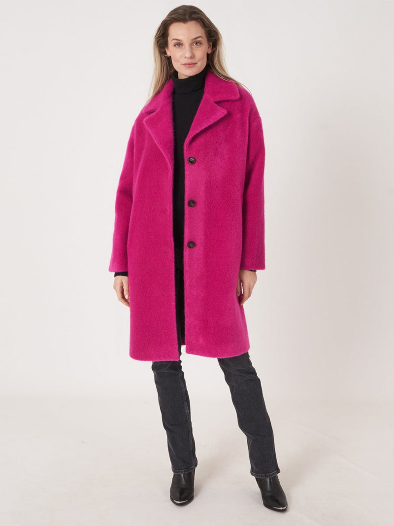 Repeat Cashmere Wool blend coat Jazzy Pink