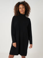 Repeat Cashmere High neck knit dress Black