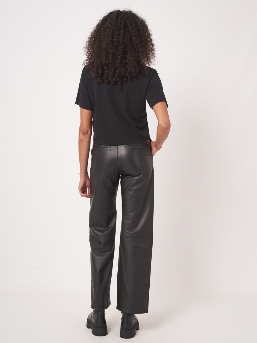 Repeat Cashmere Suorat Nahkahousut Musta