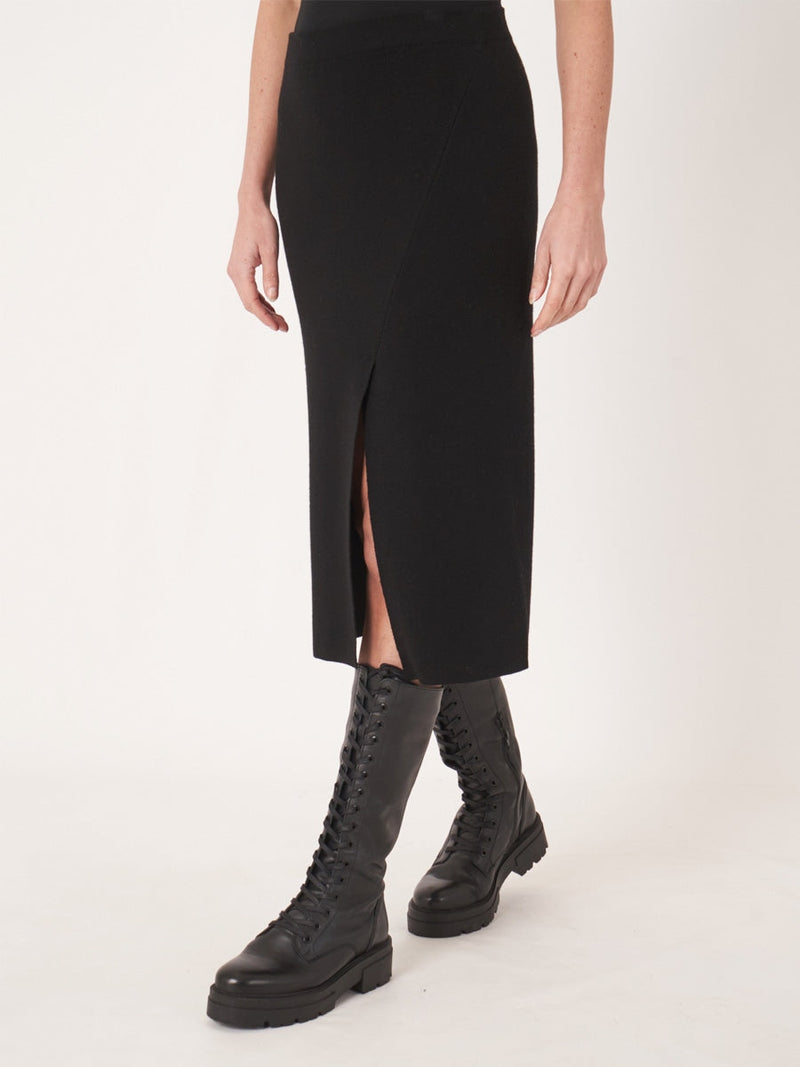 Repeat Merinowool skirt black