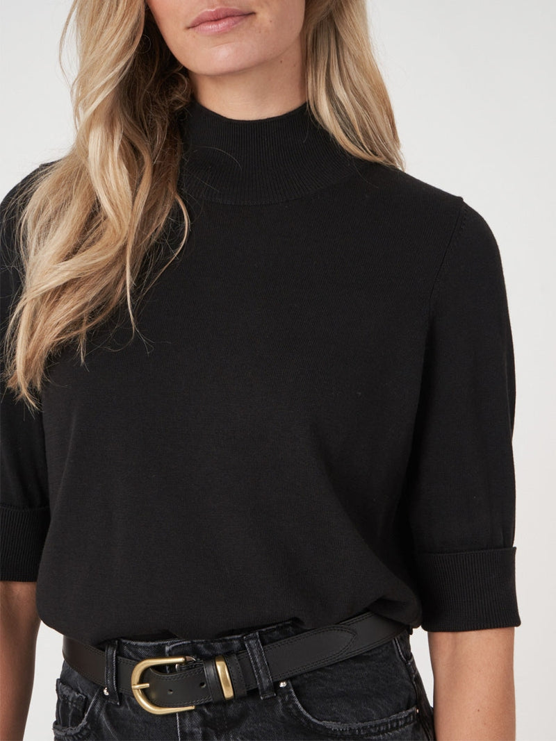 Repeat Cashmere Short sleeve sweater Black