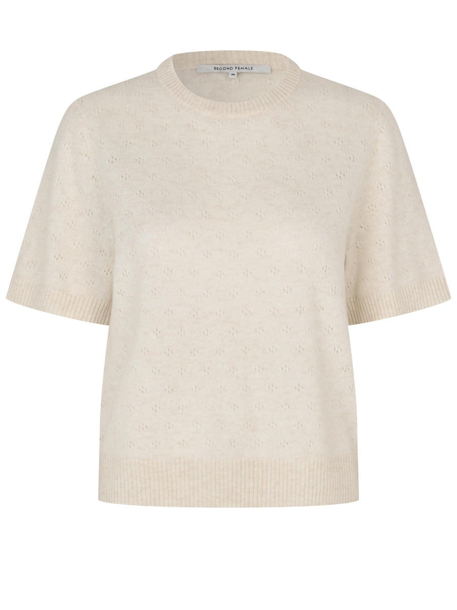 Second Female Amala Lyhythihainen Neule Luonnonvalkoinen