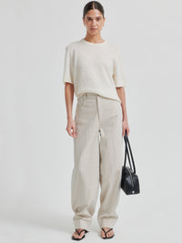 Second Female Amala Lyhythihainen Neule Luonnonvalkoinen