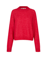Second Female Brook Knit Drop Shoulder Neule Punainen
