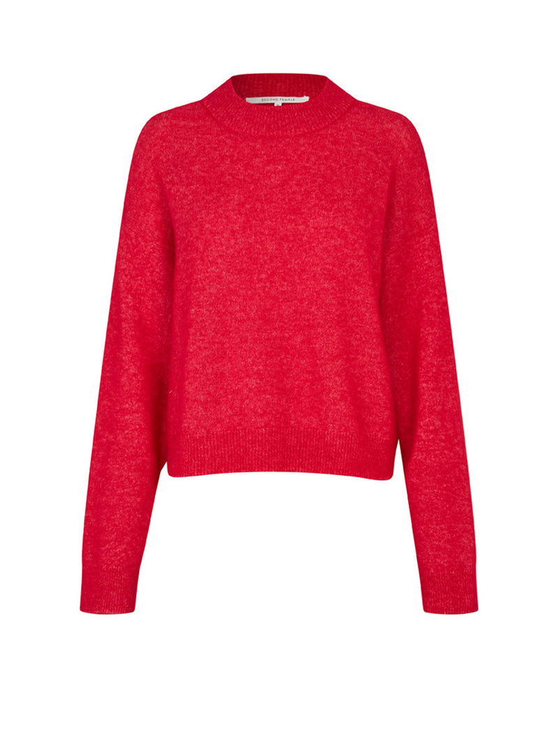 Second Female Brook Knit Drop Shoulder Neule Punainen