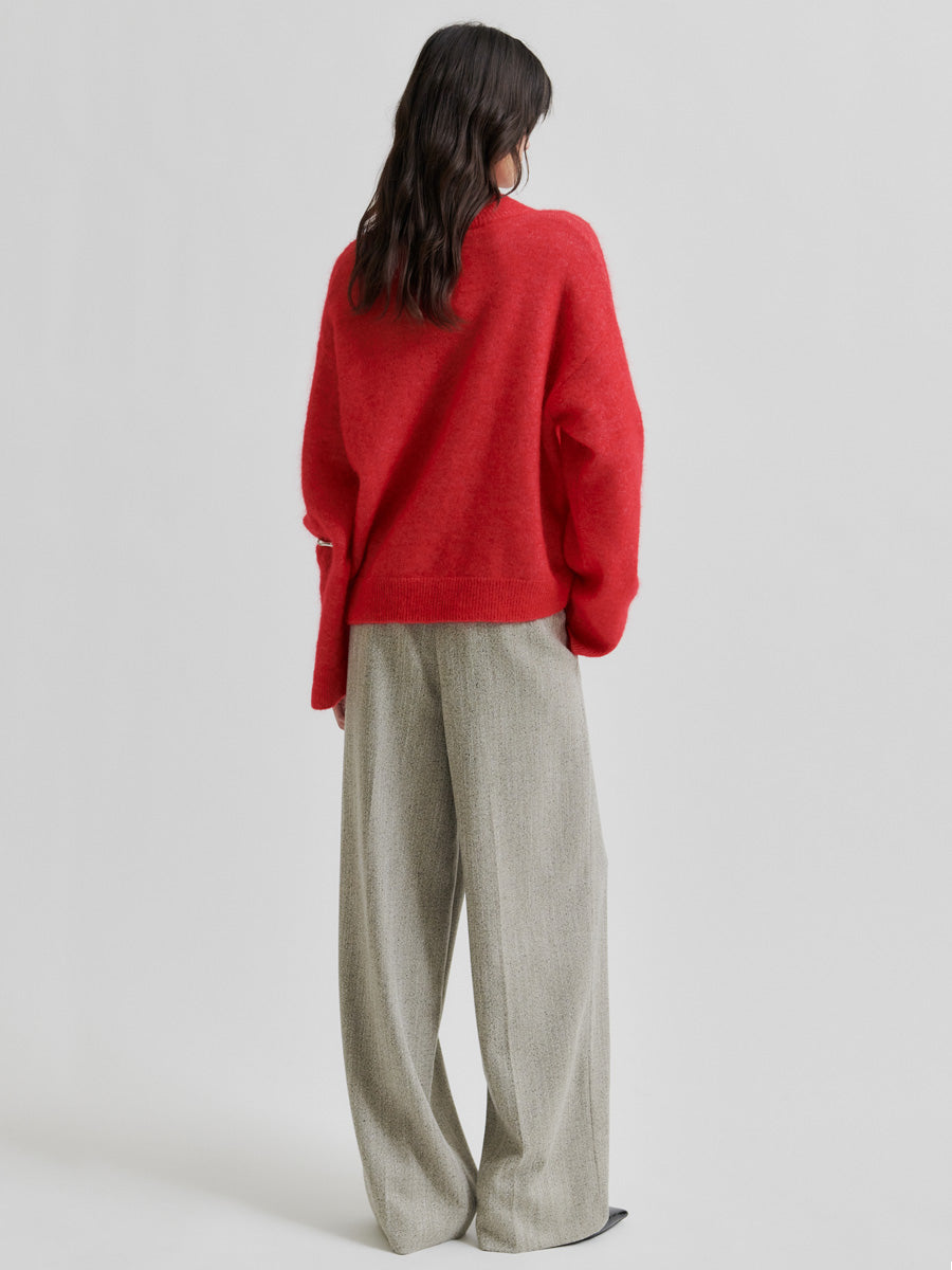Second Female Brook Knit Drop Shoulder Neule Punainen