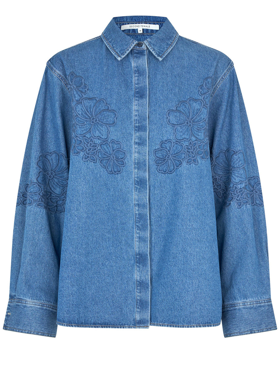 Second Female Cornelia Denim-paita Sininen