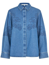 Second Female Cornelia Denim-paita Sininen
