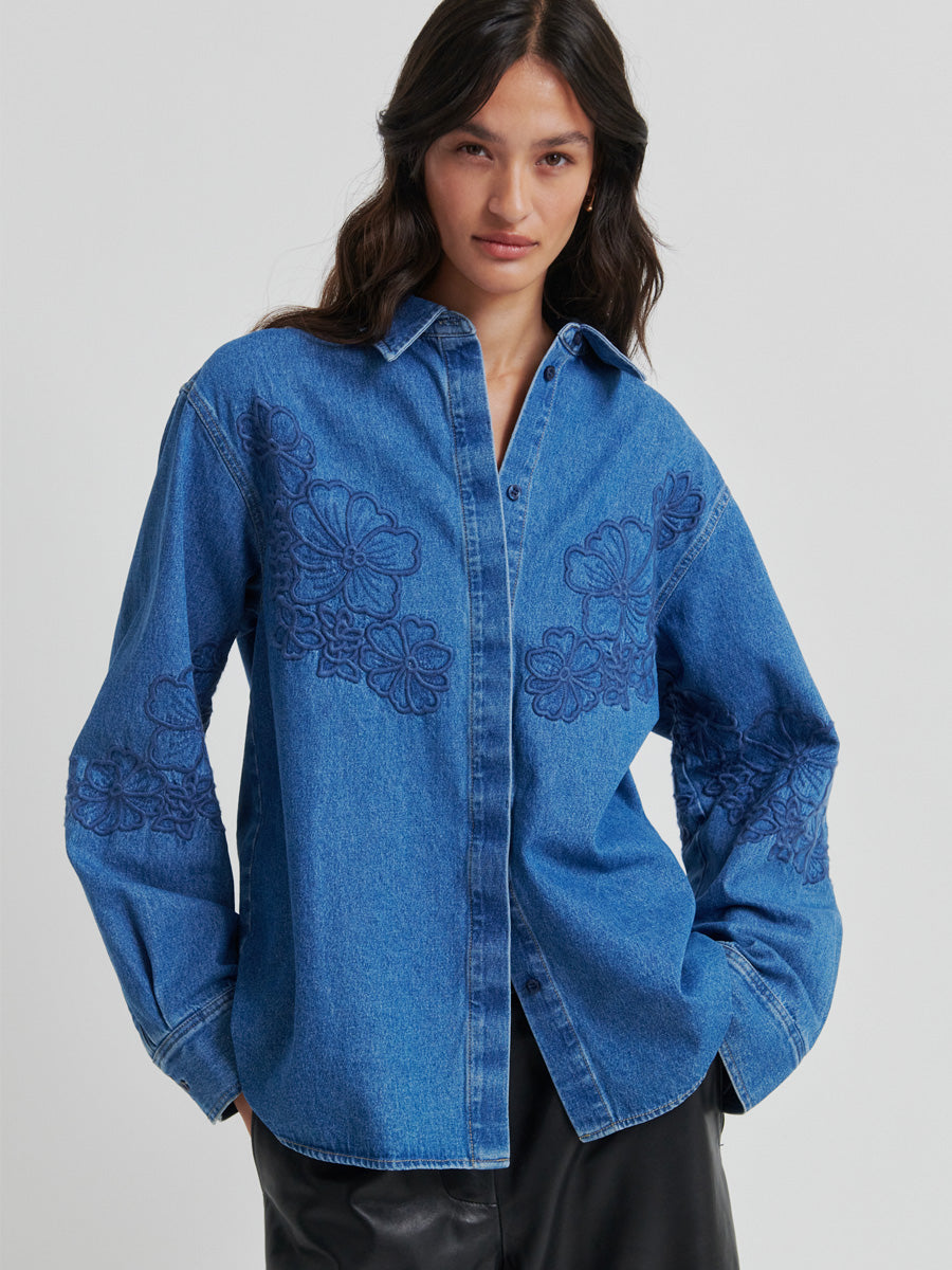 Second Female Cornelia Denim-paita Sininen