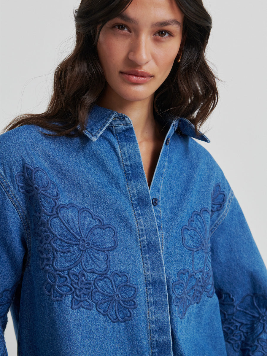 Second Female Cornelia Denim-paita Sininen