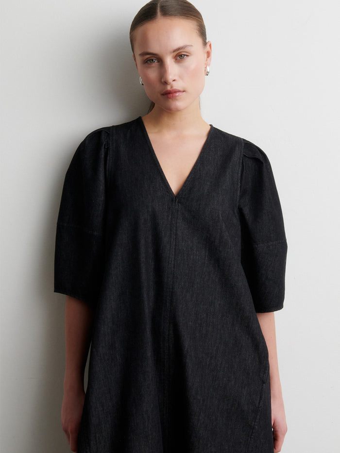 Second Female Dera Denim-mekko Musta
