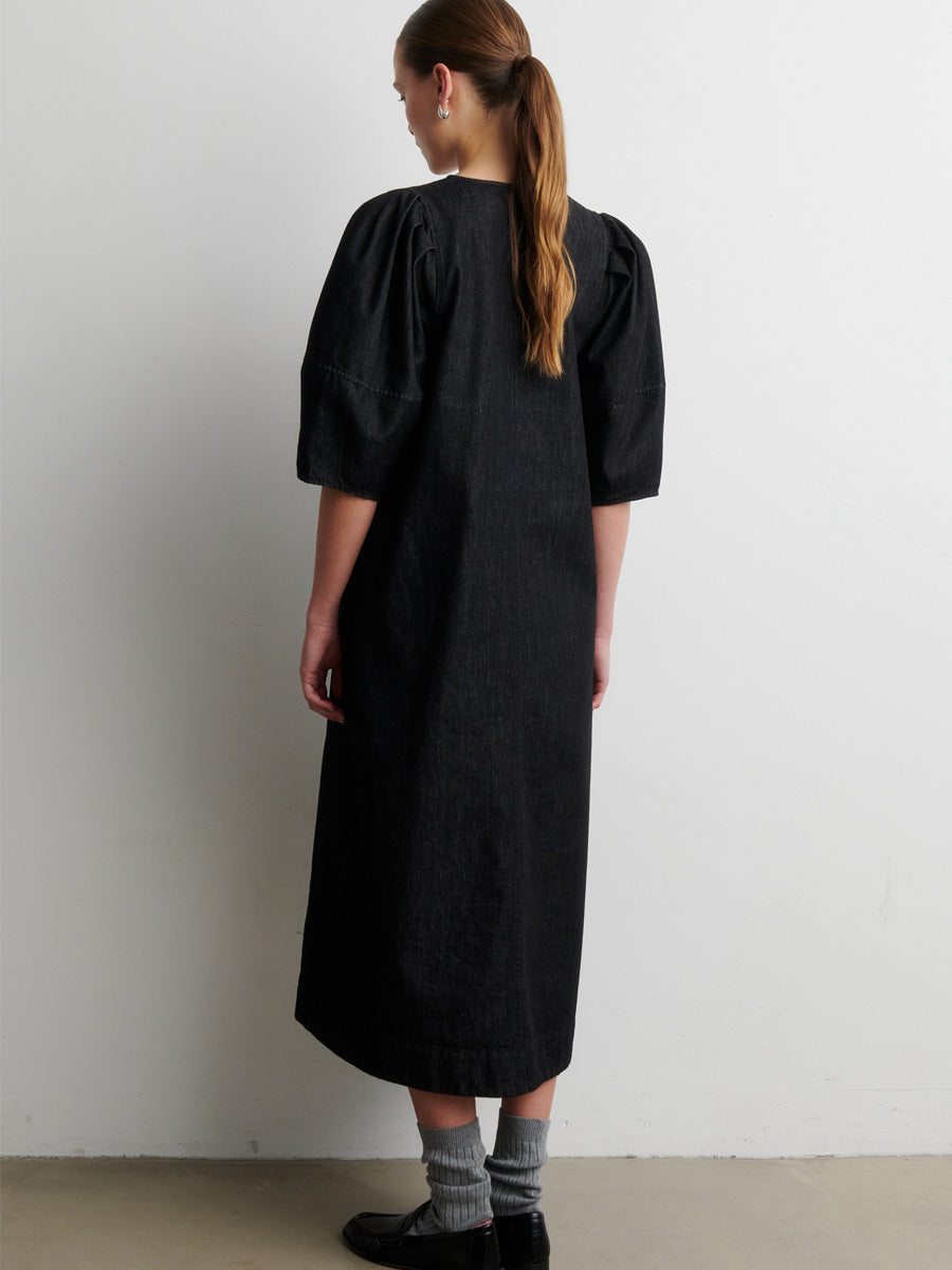 Second Female Dera Denim-mekko Musta