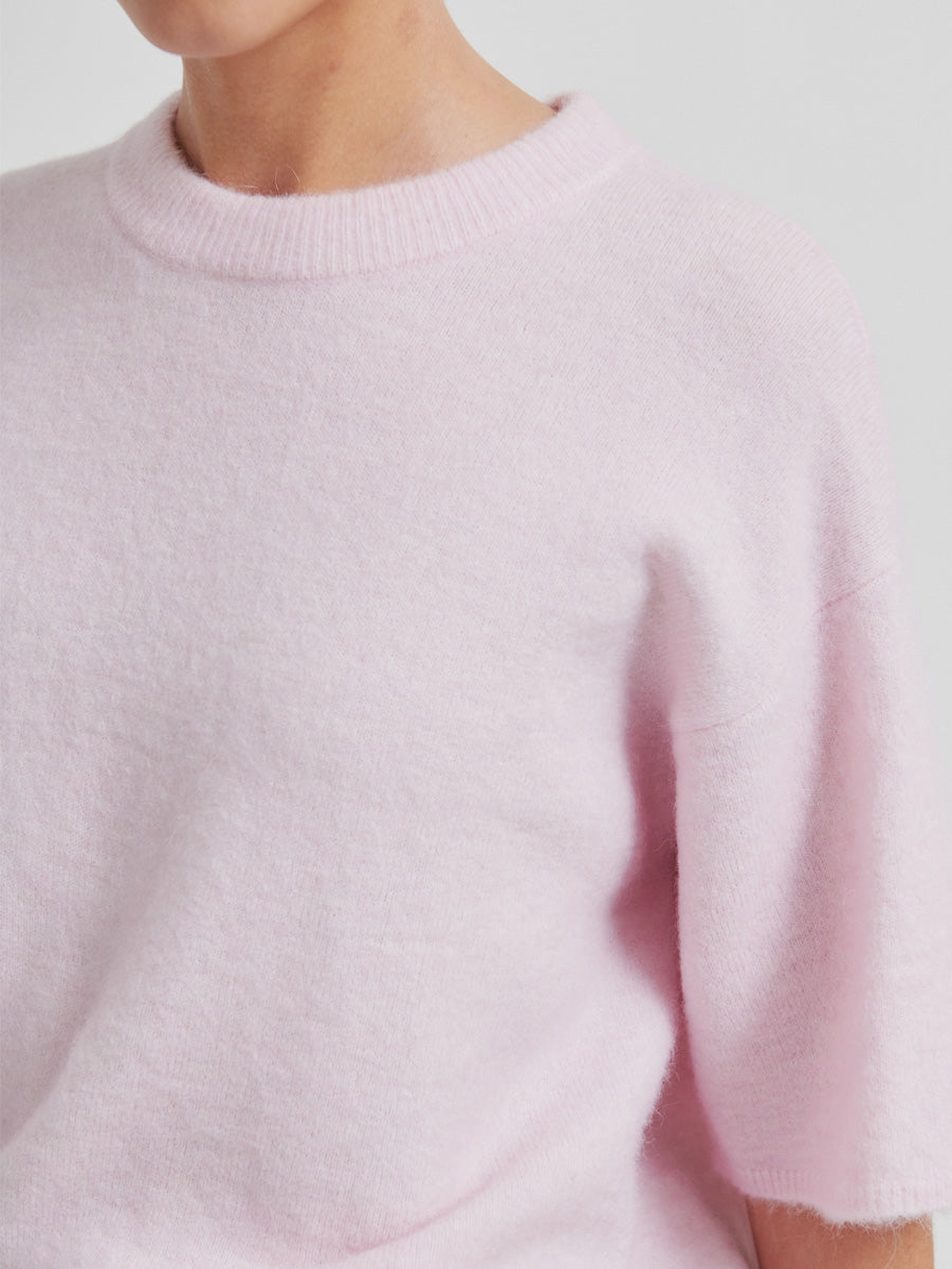 Second Female Gabby Lyhythihainen Neule Vaaleanpunainen