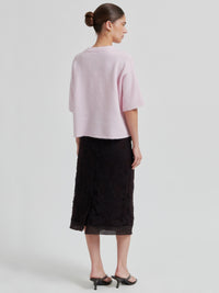 Second Female Gabby Lyhythihainen Neule Vaaleanpunainen