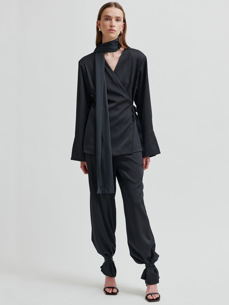 Second Female Glari Satiinihousut Harmaa