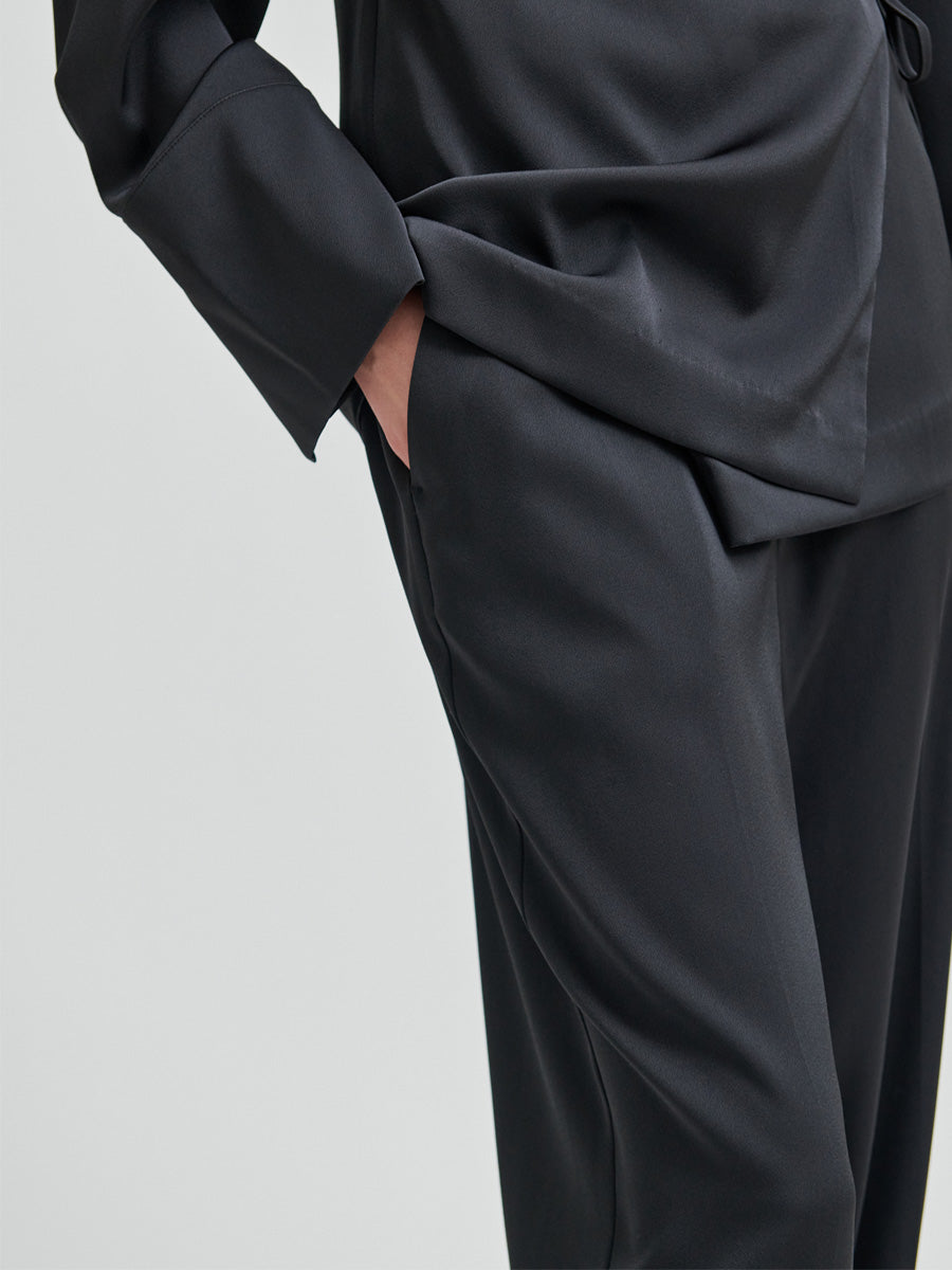 Second Female Glari Satiinihousut Harmaa