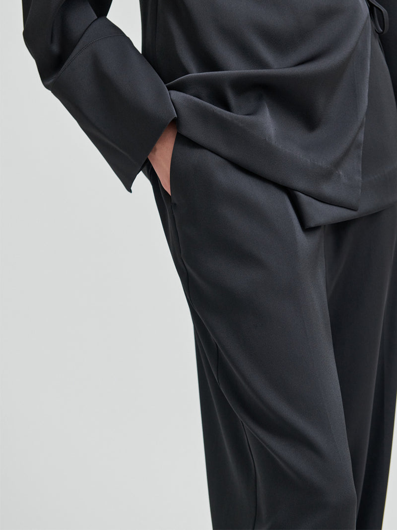 Second Female Glari Satiinihousut Harmaa