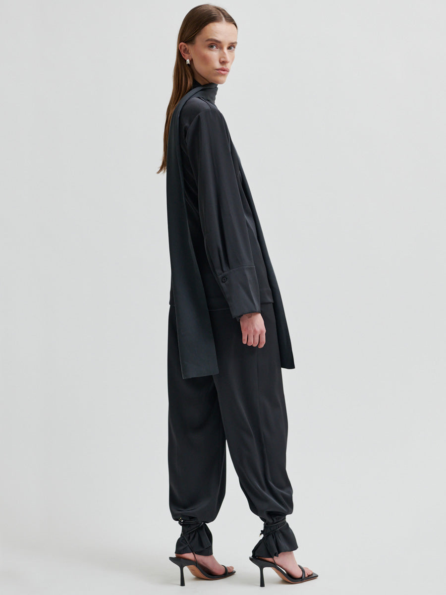 Second Female Glari Satiinihousut Harmaa