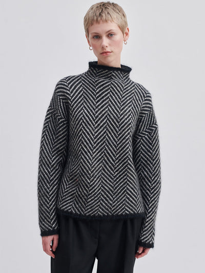 Second Female Herrin Knit New T-Neck Black