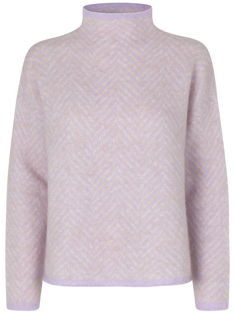 Second Female Herrin Knit New T-Neck Pastel Lilac
