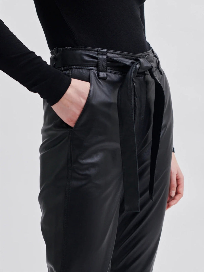 Second Female Indie Leather New Trousers Black