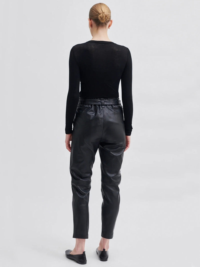 Second Female Indie Leather New Trousers Black