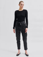 Second Female Indie Leather New Trousers Black