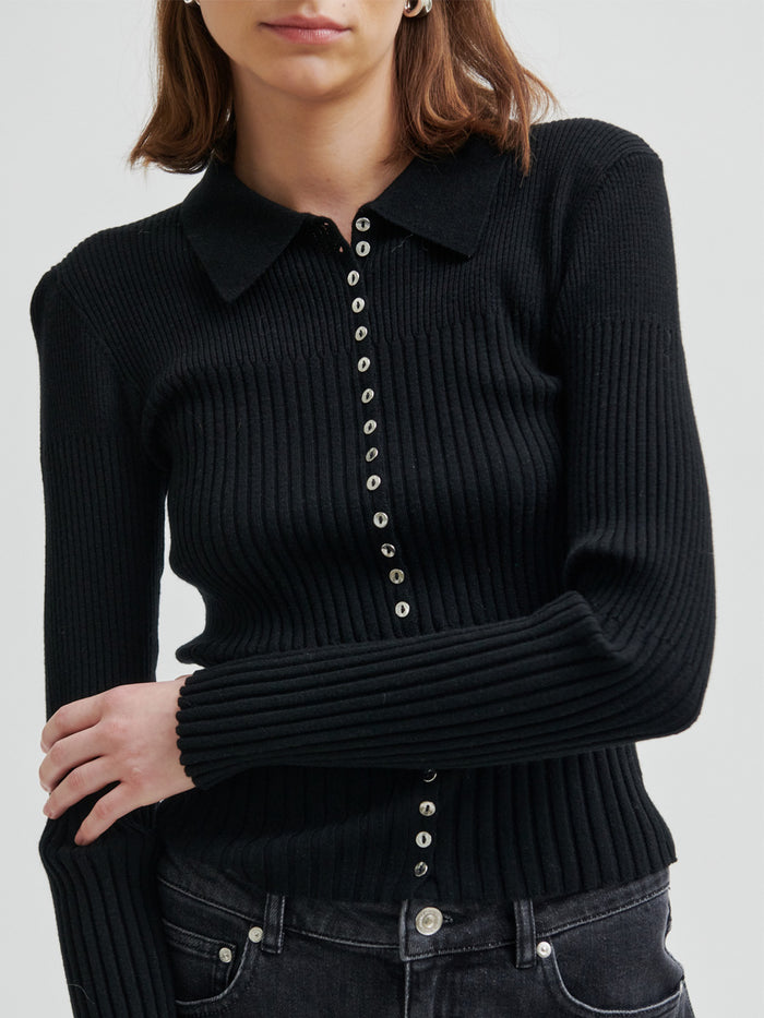 Second Female Jet Knit Neuletakki Musta