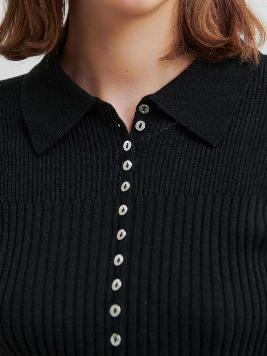 Second Female Jet Knit Neuletakki Musta
