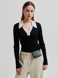 Second Female Josephine Knit Polo Paita Musta