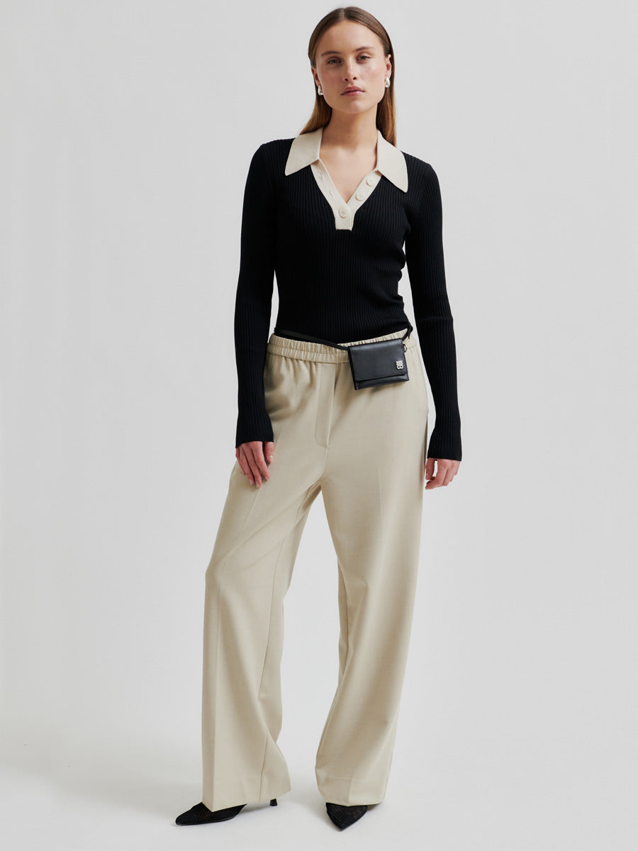 Second Female Josephine Knit Polo Paita Musta