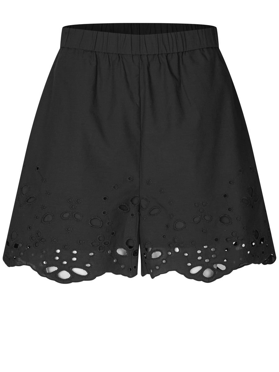 Second Female Limona Broderie Anglaise Shortsit Musta