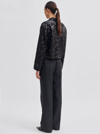 Second Female Luxurious Crop Blazer Black