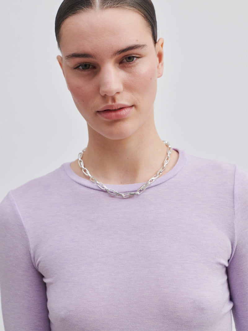 Second Female Matima O-Neck Tee Pastel Lilac