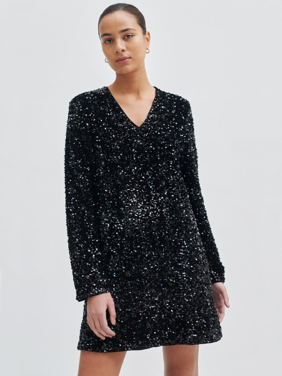 Second Female Shimmer Dress Black