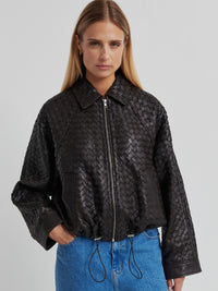 Second Female Vermont Punottu Nahkatakki Ruskea