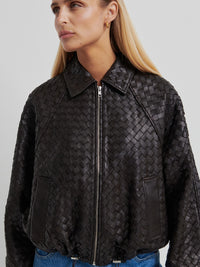 Second Female Vermont Punottu Nahkatakki Ruskea