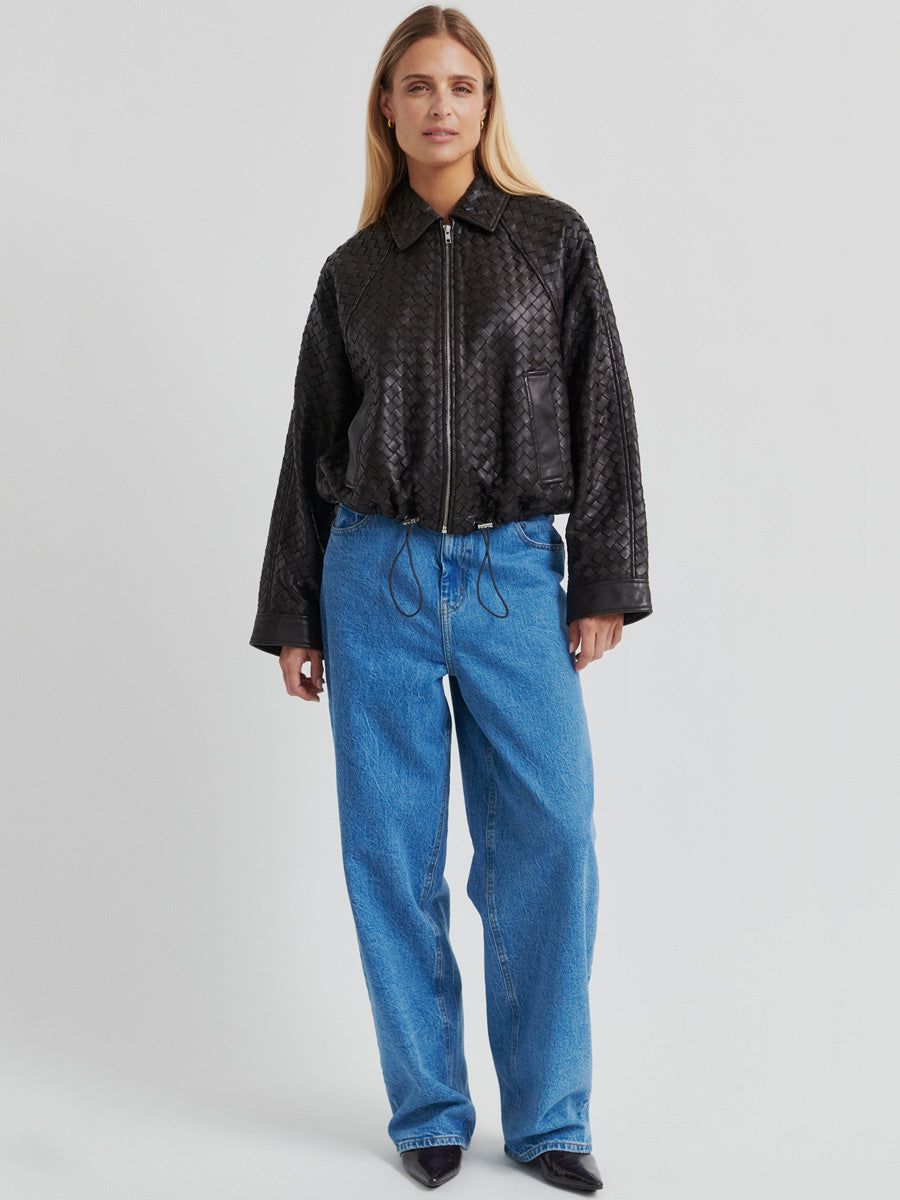 Second Female Vermont Punottu Nahkatakki Ruskea