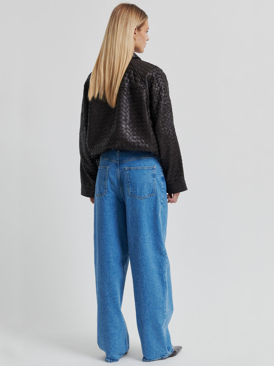 Second Female Vermont Punottu Nahkatakki Ruskea